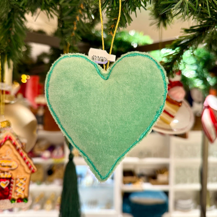 Cœur brodé turquoise