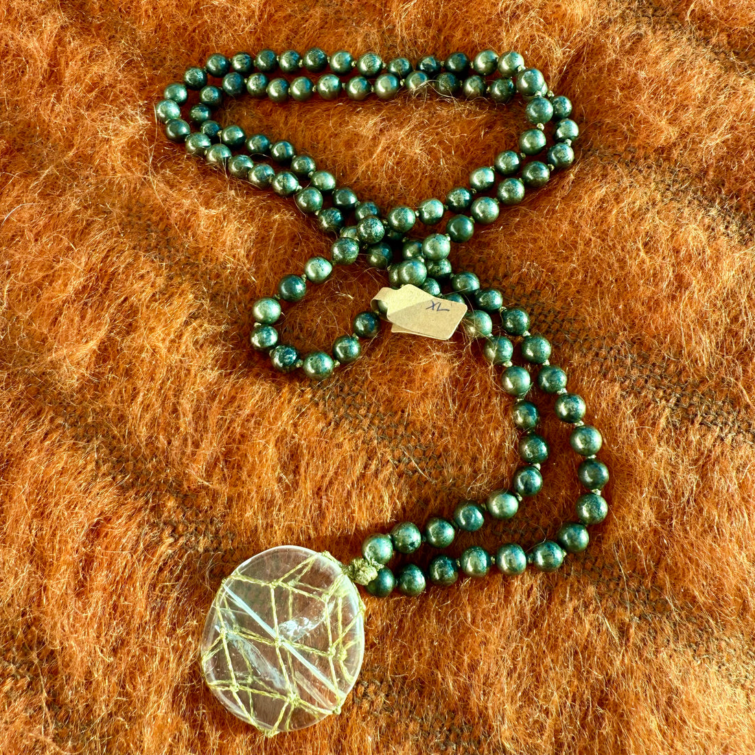 Sautoir Pyrite et Cristal de Roche XL