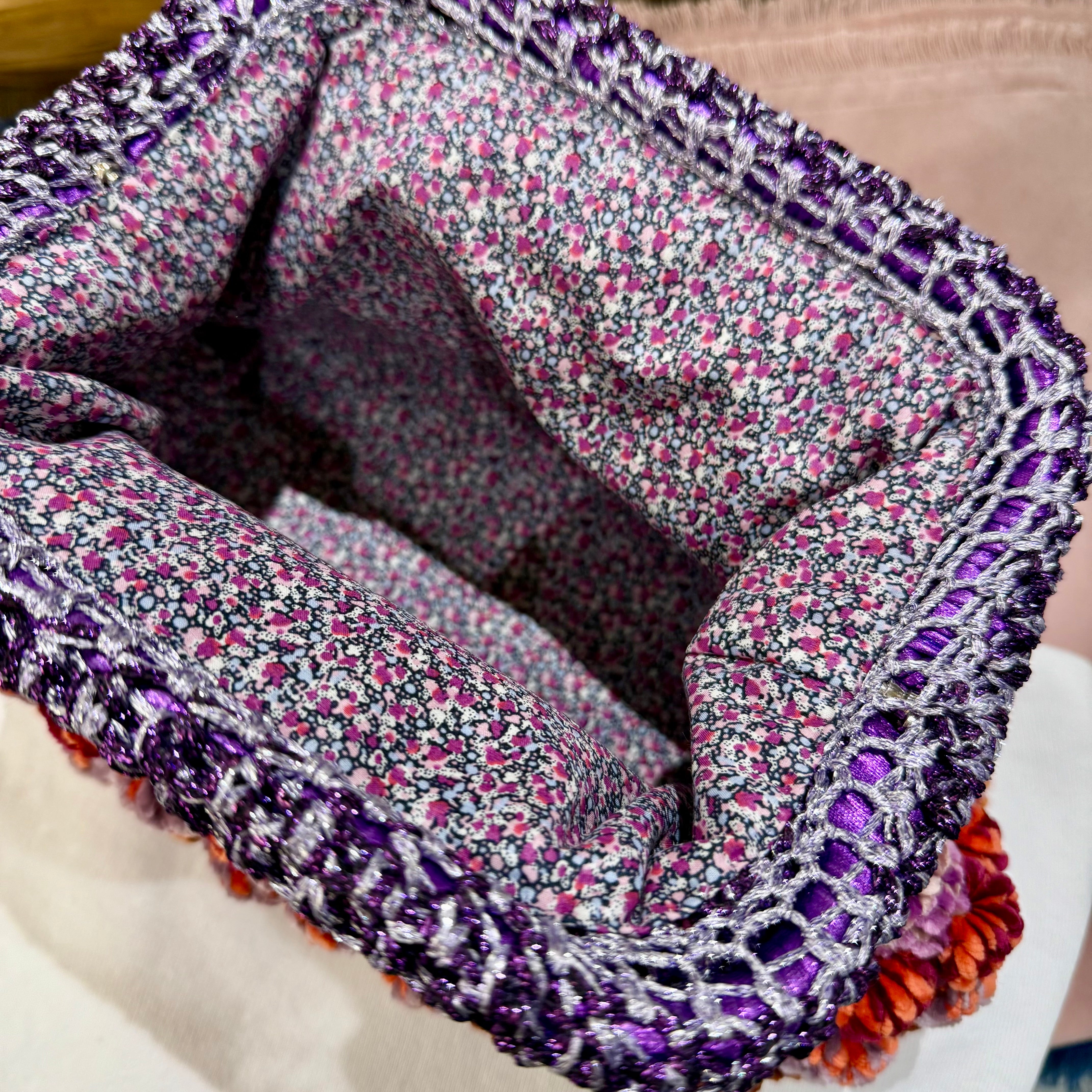 Sac chenille et lurex Violetta