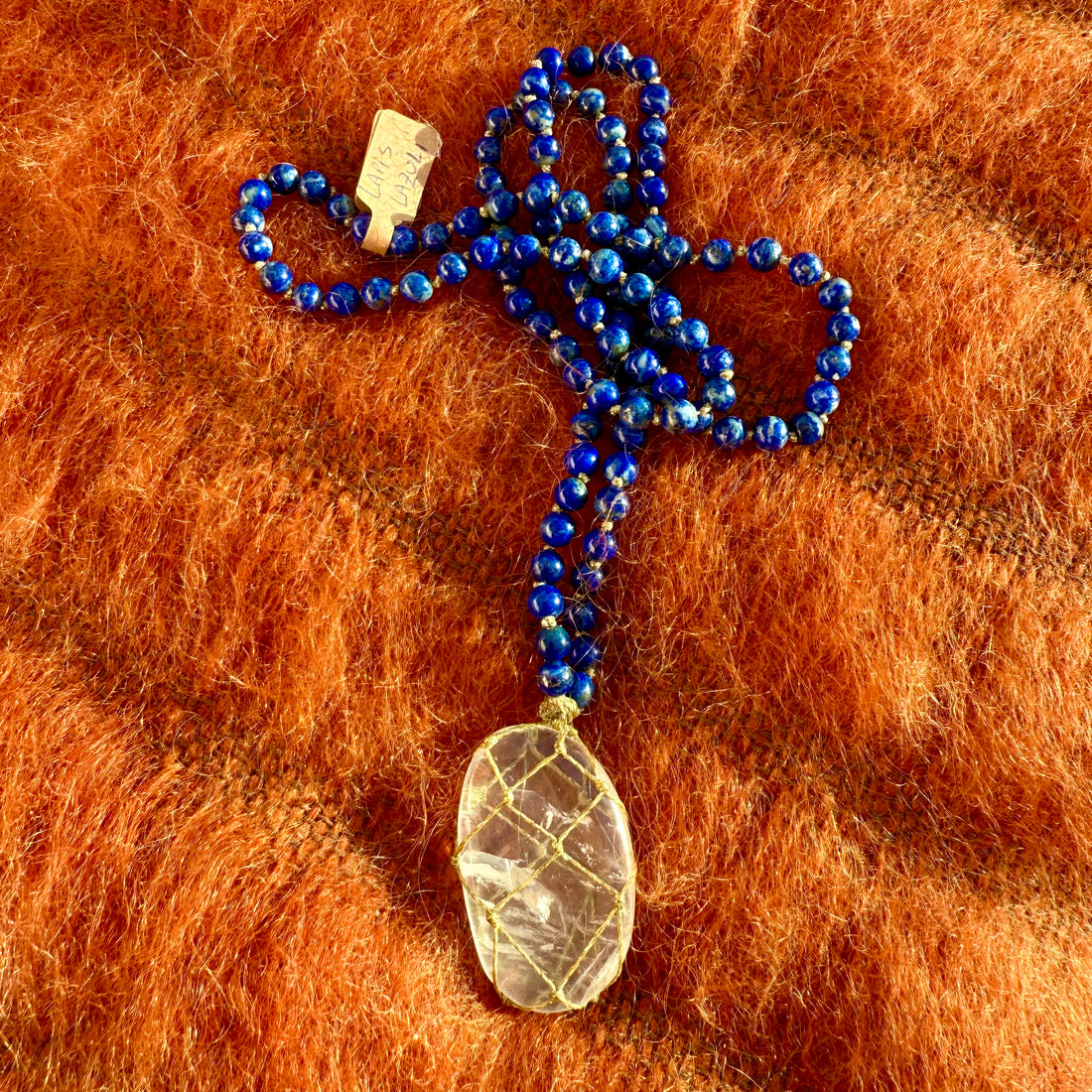 Sautoir Lapis Lazuli et Cristal de Roche M