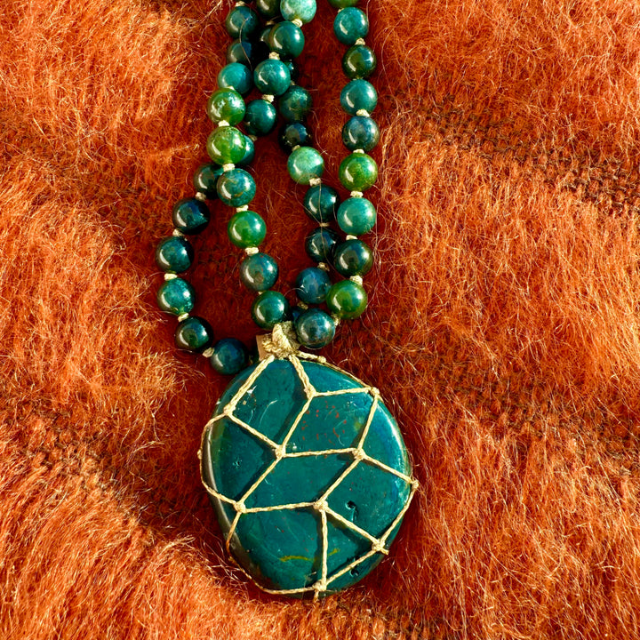 Sautoir Agate Mousse XL