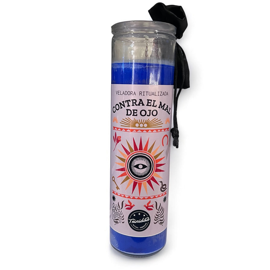 Bougie ritualisée contre le mauvais œil en verre