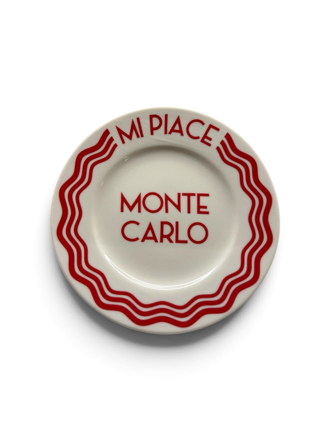 Assiette « Mi Piace Monte-Carlo » – Design Monaco, fabrication artisanale Italie