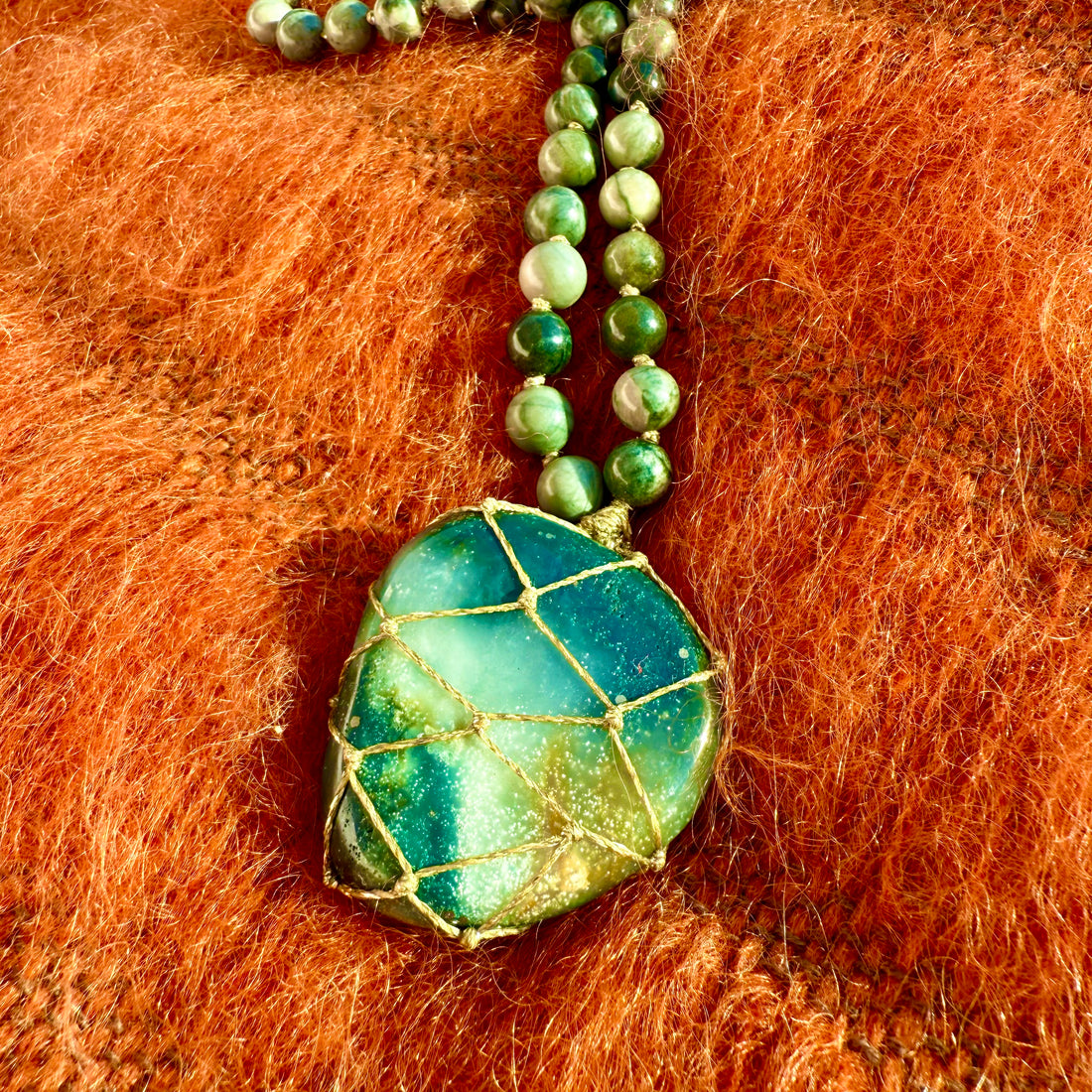 Sautoir Jaspe Verte XL