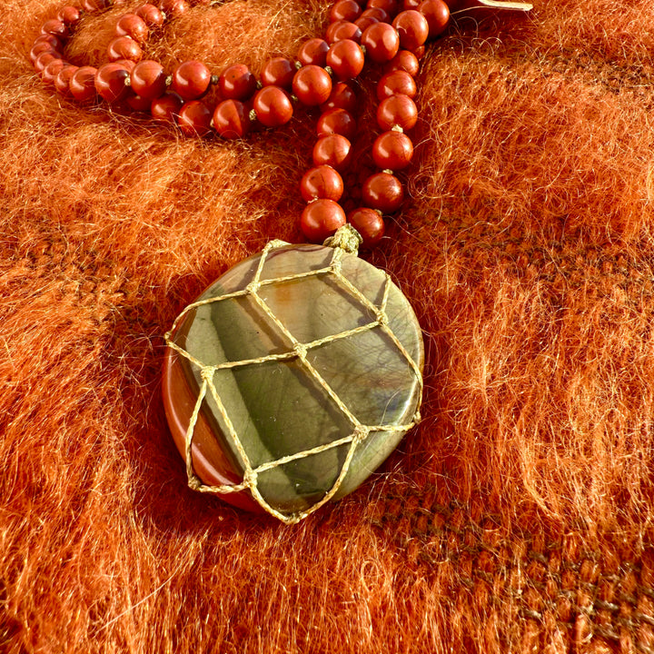 Sautoir Jaspe Rouge XL