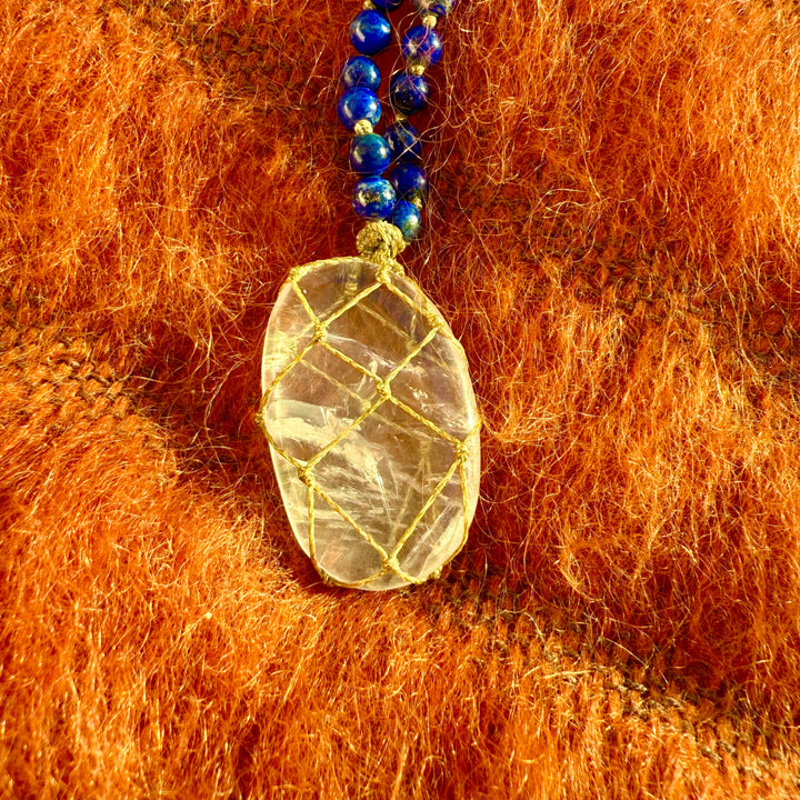 Sautoir Lapis Lazuli et Cristal de Roche M