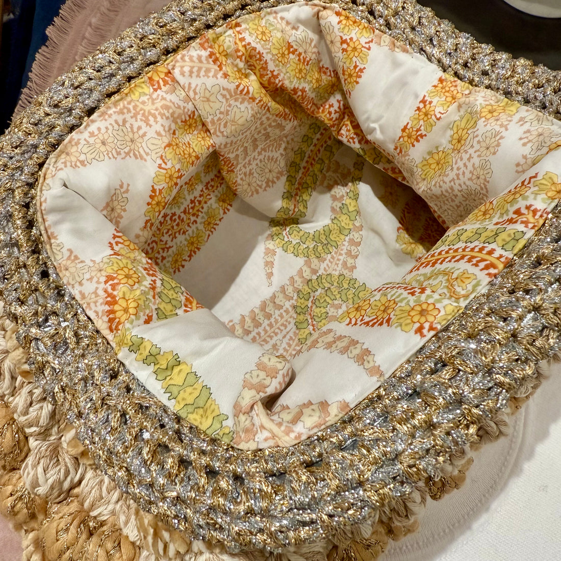 Sac chenille et lurex or