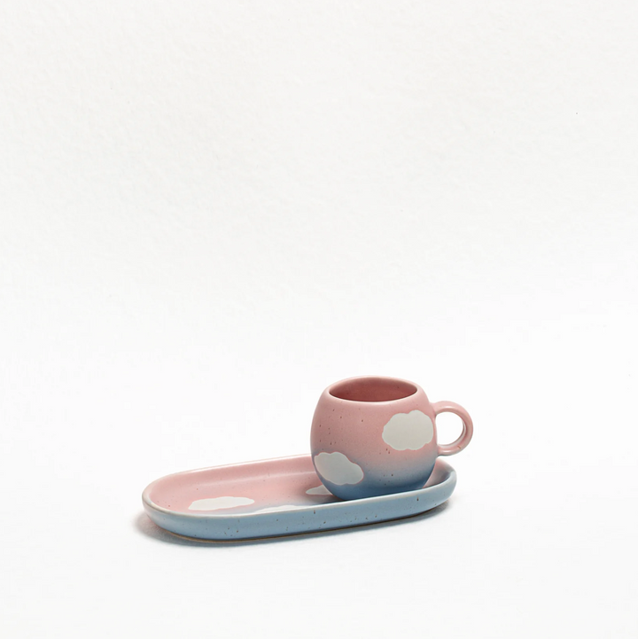 Tasse à café avec son plateau Cloud